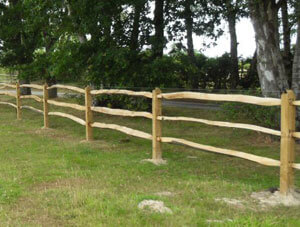 Chestnut post and rail fencing
